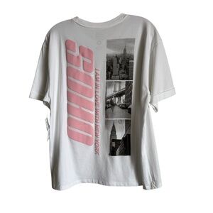 Organic Collective 100% Cotton T-shirt White Soho Love New York Women’s Size L